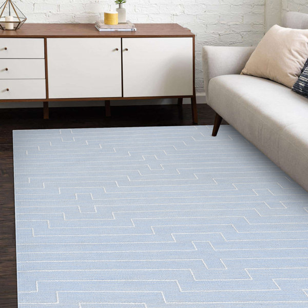 Wade Logan® Baki Handmade Flatweave Blue/White Rug & Reviews Wayfair